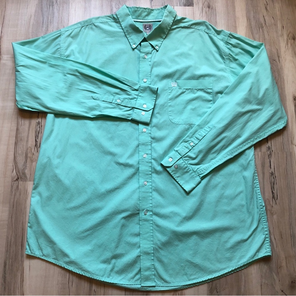 CINCH Mens XXL Mint Green Western Shirt Classic Fit Cotton Long Sleeve Cowboy